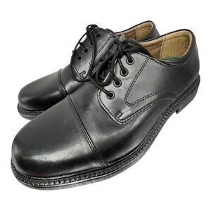 Thom McAn Mens Black Leather‎ Oxford Dress Shoes Comfort Wide Fit 7.5 W